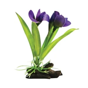Aqua One Ornament Plastic Plant Violet With Log Base S 12cm