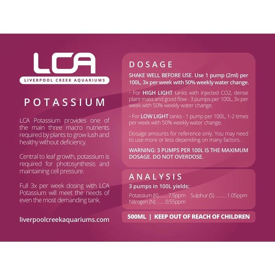 LCA Liquid Fertiliser - Potassium 500ml - Image 2