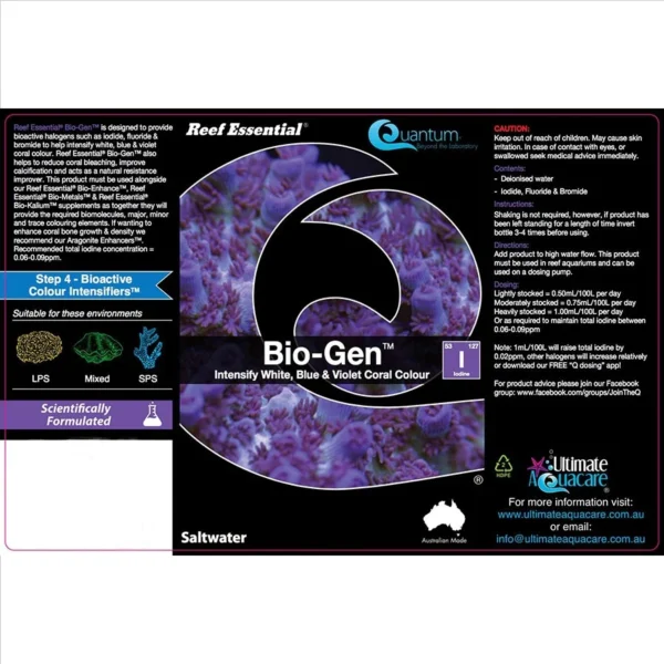 Quantum Reef Essential 250ml Bio-Gen – Intensify White, Blue and Violet ...